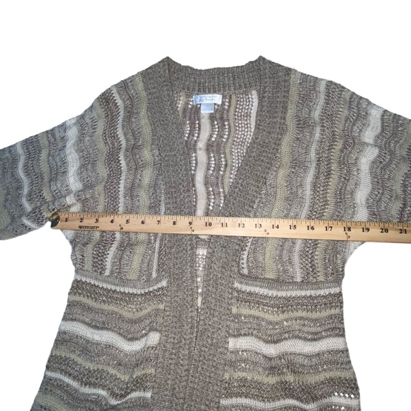 Christopher & Banks Lightweight Open Knit Tan Cardigan Sweater - Women’s Small - Picture 3 of 11
